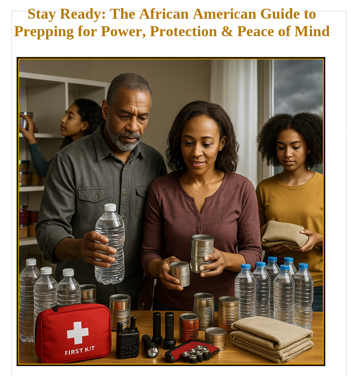 Prepping for African Americans